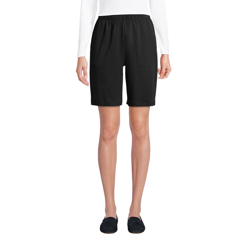 Lands’ End Women’s Size Large Sport Knit Shorts Black New Sweats